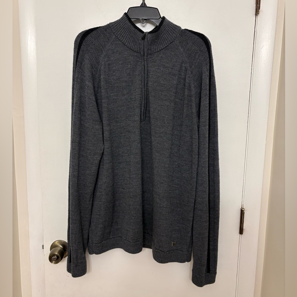 SMARTWOOL | Sparwood Half Zip Sweater Charcoal Merino Wool Blend | Men's Size XL